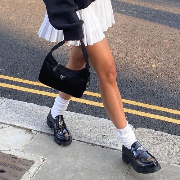 Prada Shoes - NEW PRADA Black Patent Leather Loafers Size 39